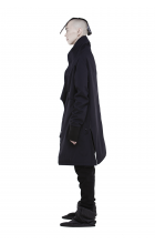 Long jacket with removable hood
